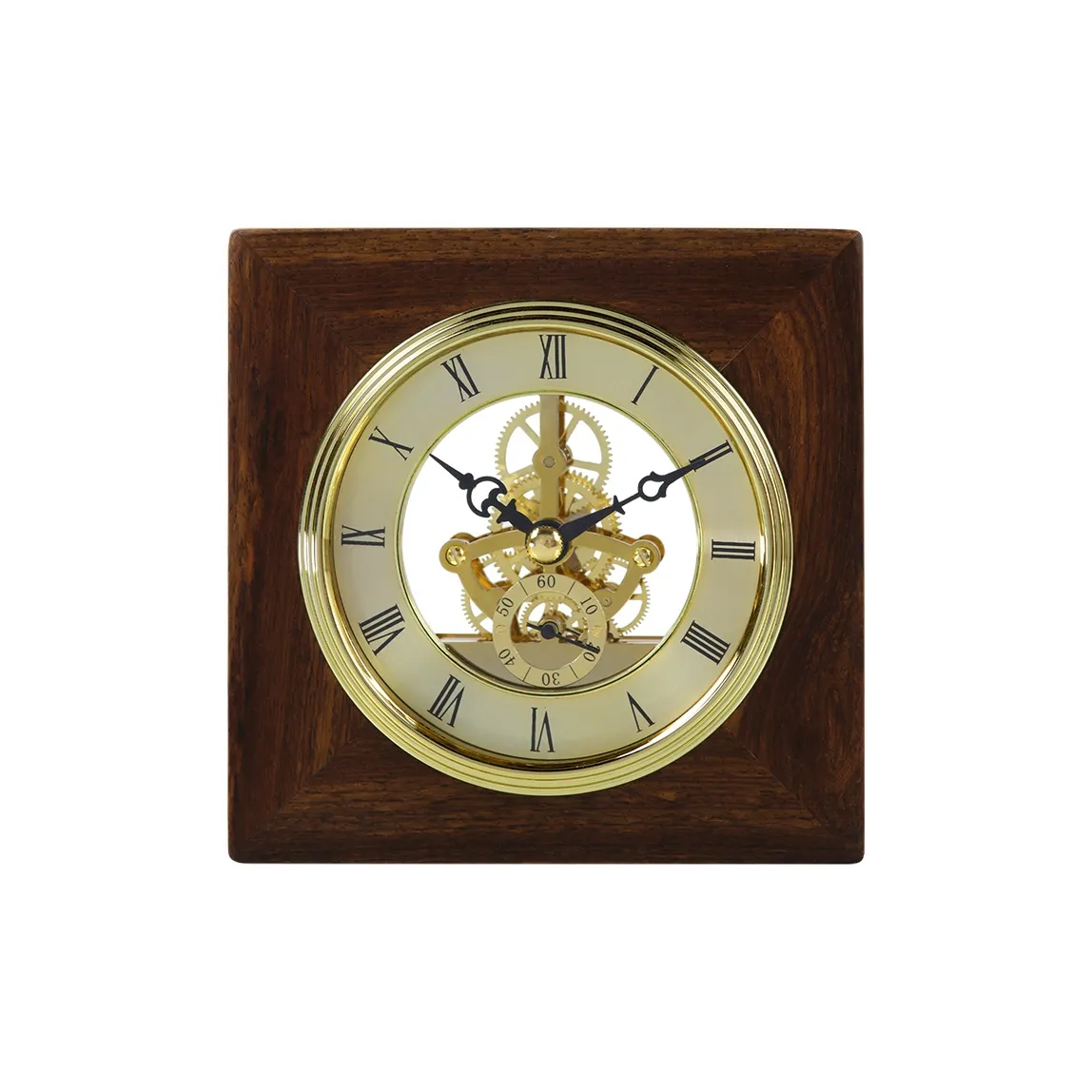 HENSE Механизм с прыгающей секундой Настольные часы Унисекс Золотой циферблат HD19