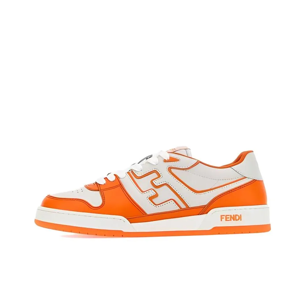 FENDI Round Toe Low Top Panelled Sneakers