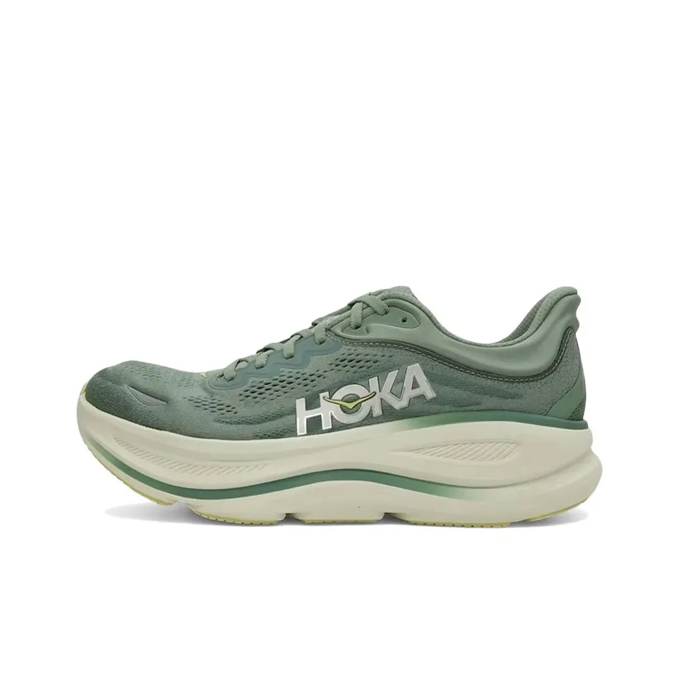 HOKA ONE ONE Bondi 9 Устойчивый к истиранию Низкий Топ Повседневные Беговые кроссовки Мужские Зеленые