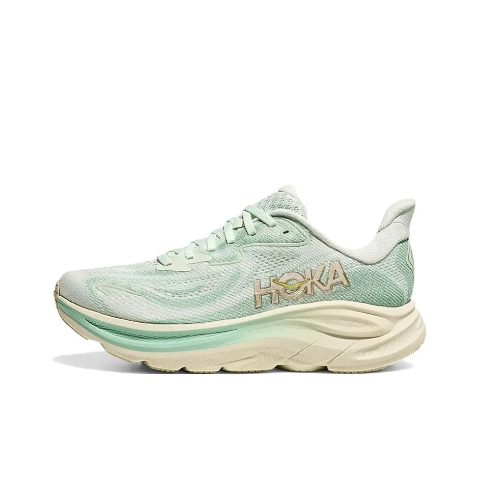 HOKA ONE ONE CLIFTON 10 Устойчивый к истиранию Низкий Топ EVA Средняя подошва Повседневные Кроссовки для бега Спринт Женские Серый Бежевый