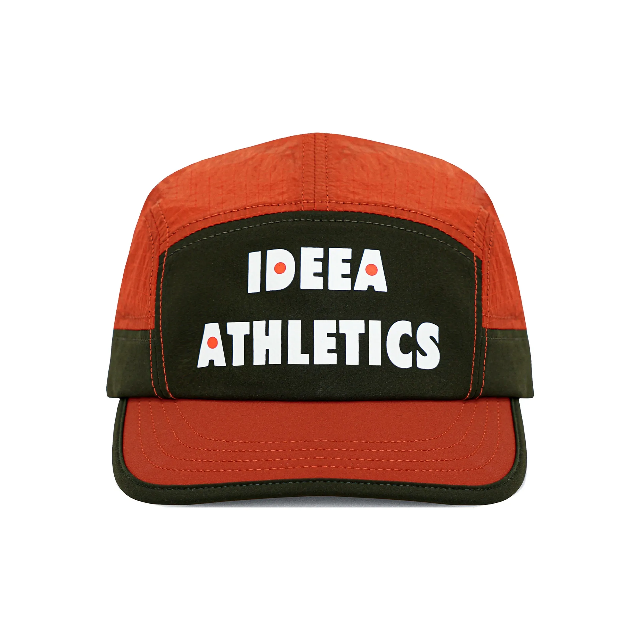 Ideeaideea Polyester Running Cap Unisex Olive Green/Orange Red