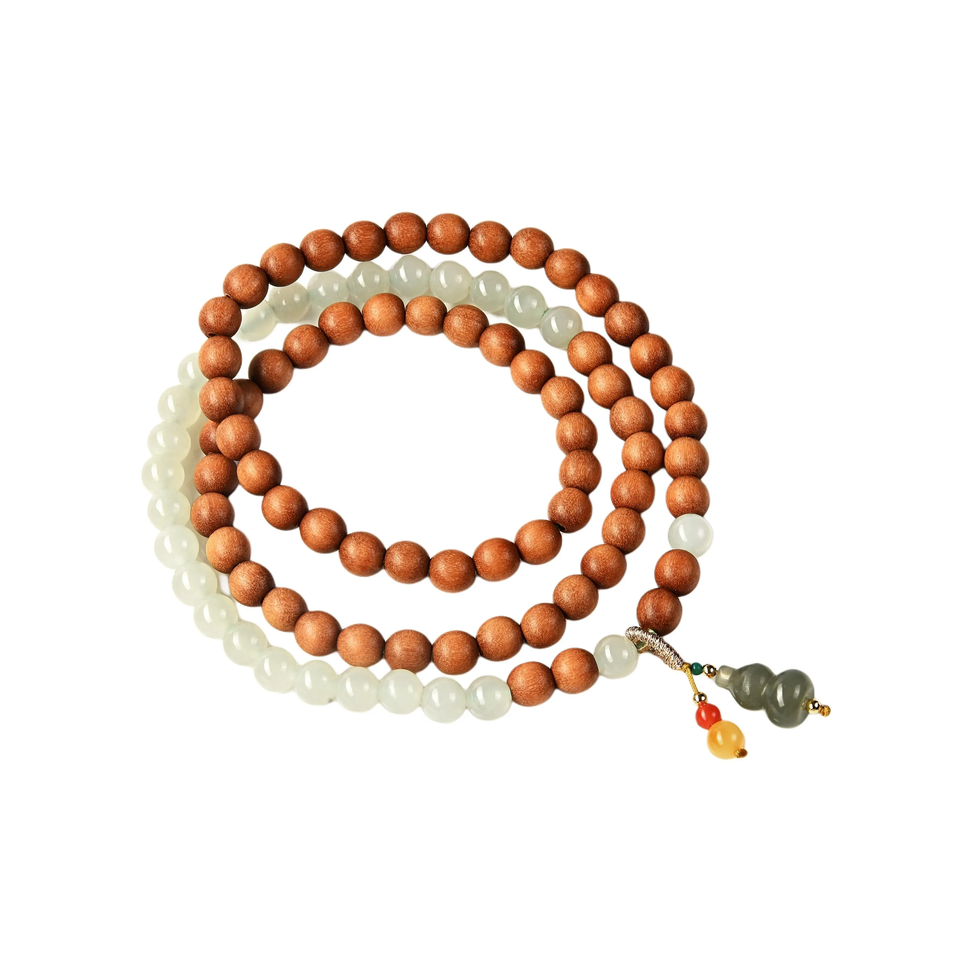 Abby's Wonderland Hetian Jade Barbie Sandalwood Hetian Jade Bracelets Unisex Green Jade