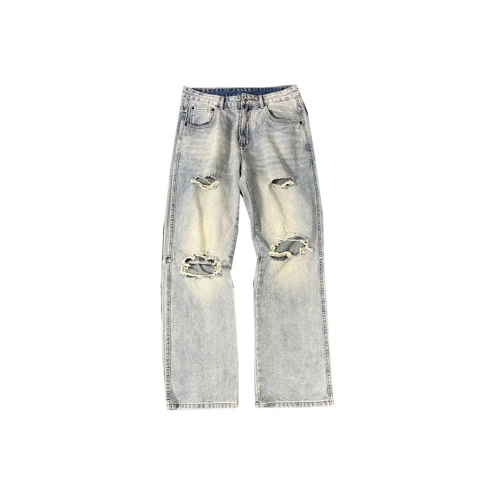 ZHANDASHUAI Ностальгический синий Мужские Джинсы