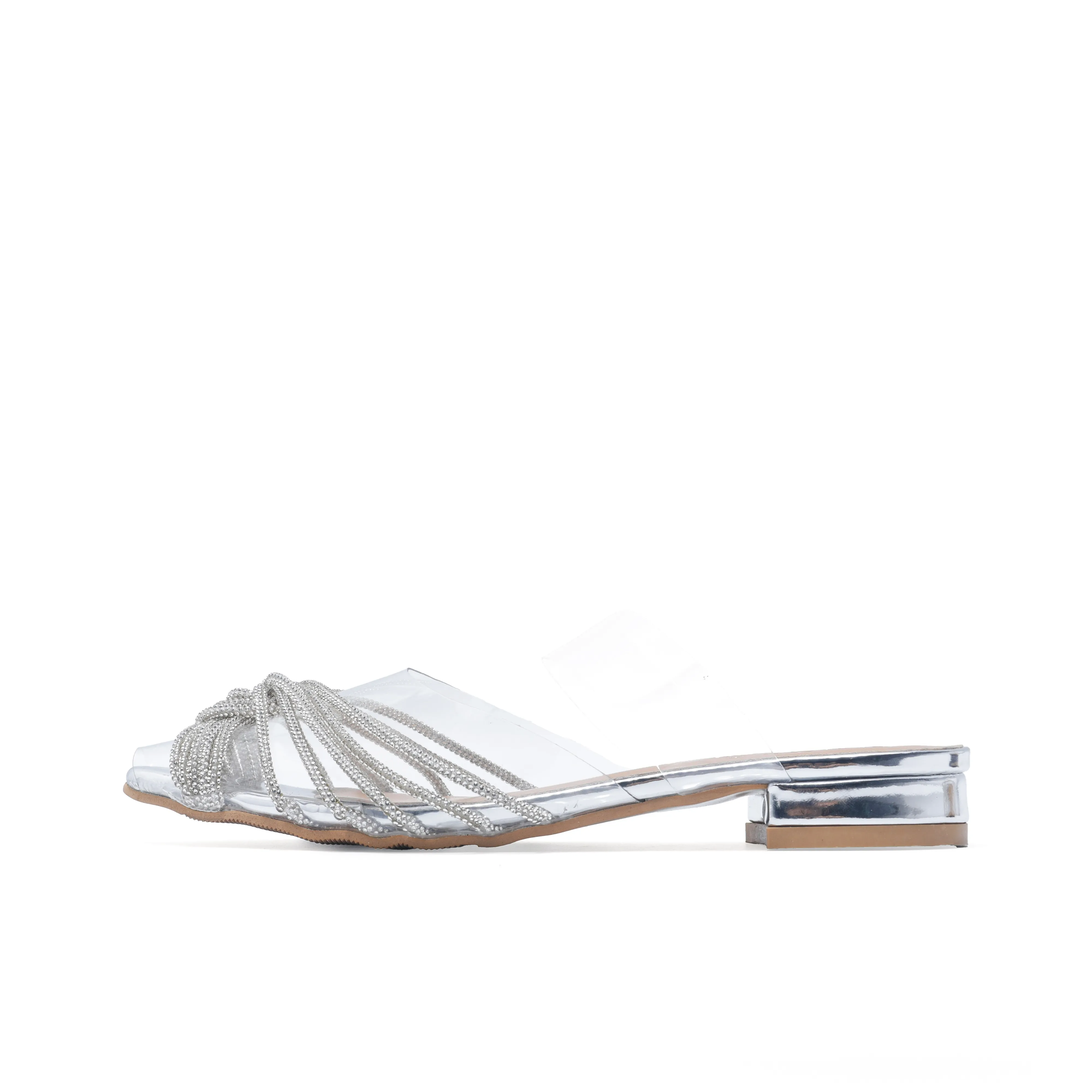 Dawei's House Резиновая подошва устойчивая к истиранию домашние тапочки женский серебряный