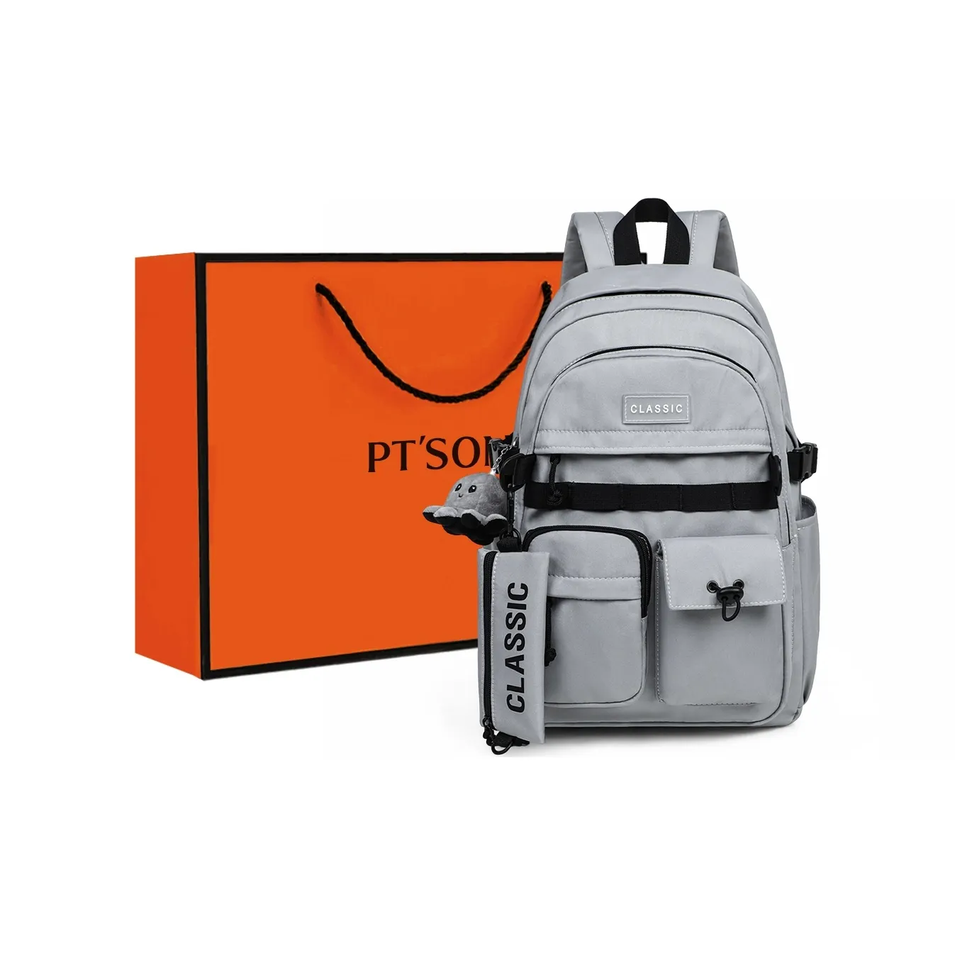 PT'SON Ткань Рюкзак Стандартный Унисекс Серый