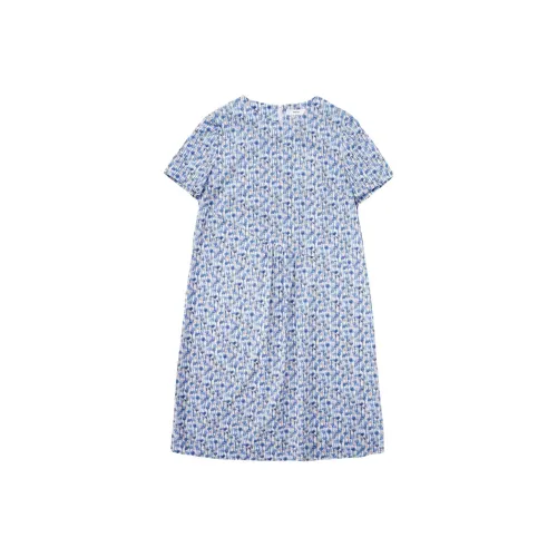 HONRN Blue Женские Короткие Платья с Рукавами