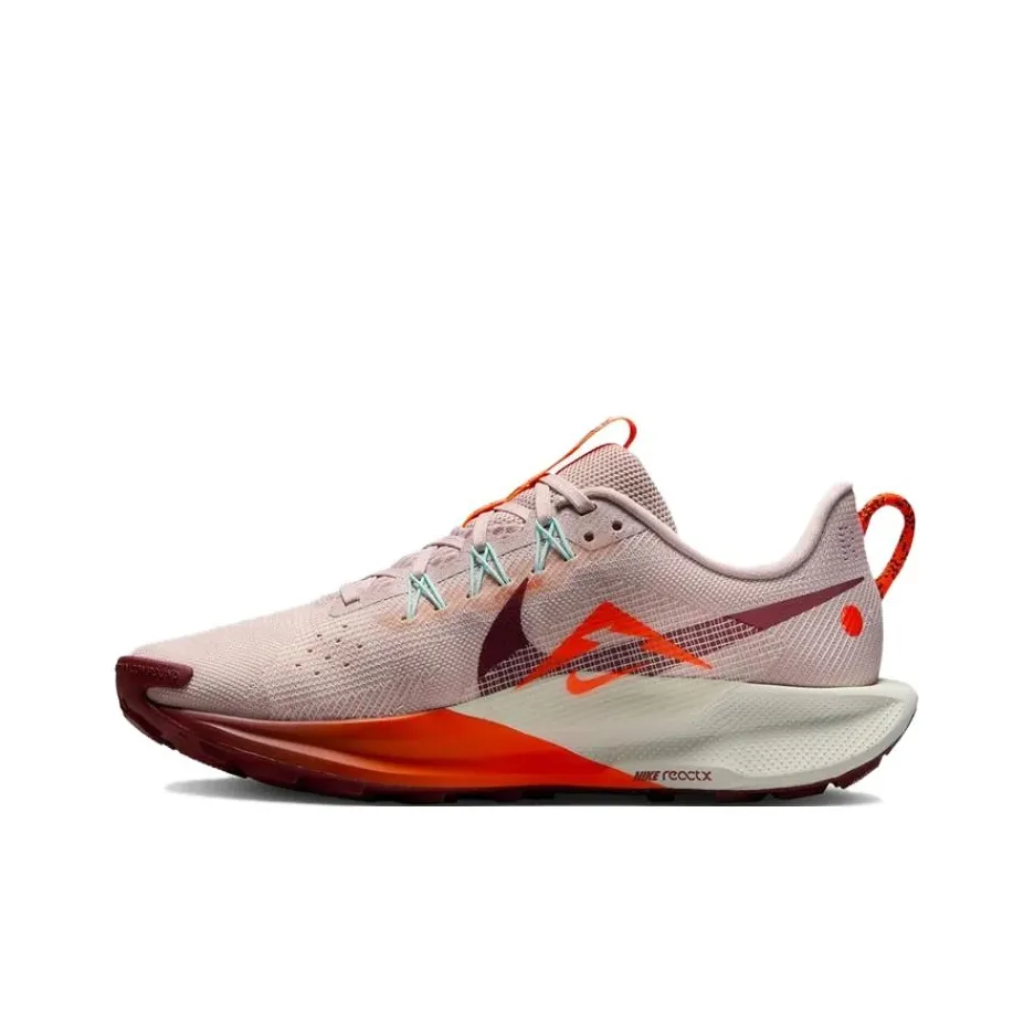 Nike REACTX PEGASUS TRAIL 5 Устойчивые к истиранию Низкие Беговые кроссовки Женские Розовые Оранжевые Белые
