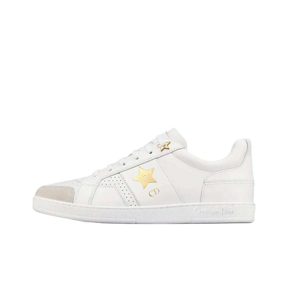 DIOR Star Platform Shoes Low Top Stylish Skateboarding Shoes Women's White