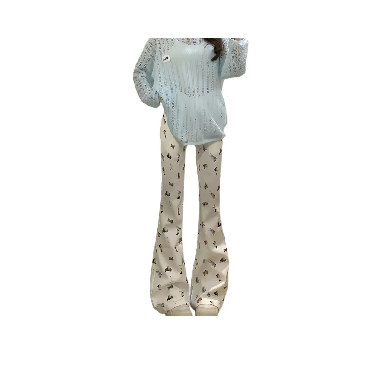 SRCG Абрикос Женские Повседневные Брюки