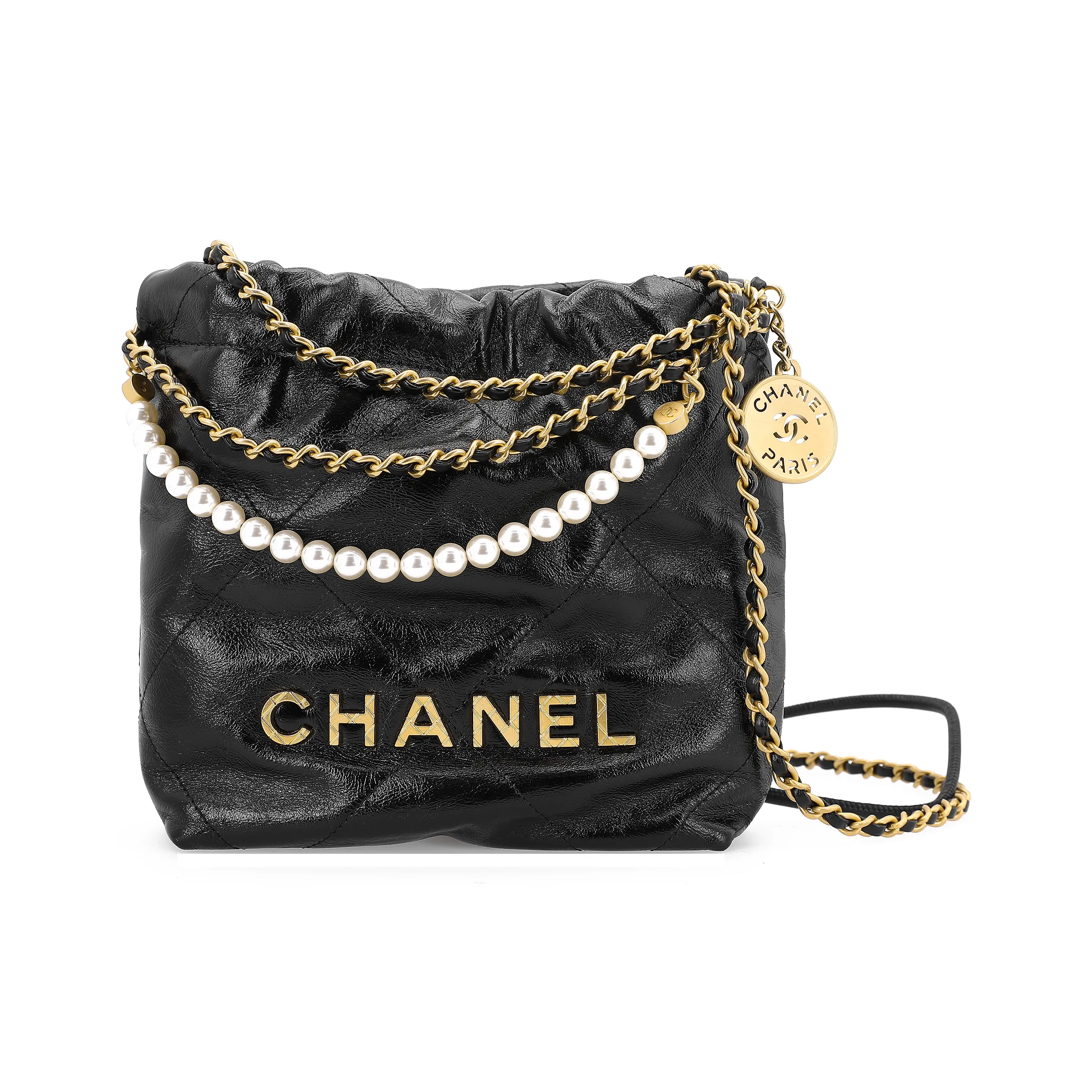 CHANEL Calfskin Bucket Bag, Shoulder Bag, Crossbody Bag Mini Women's Black