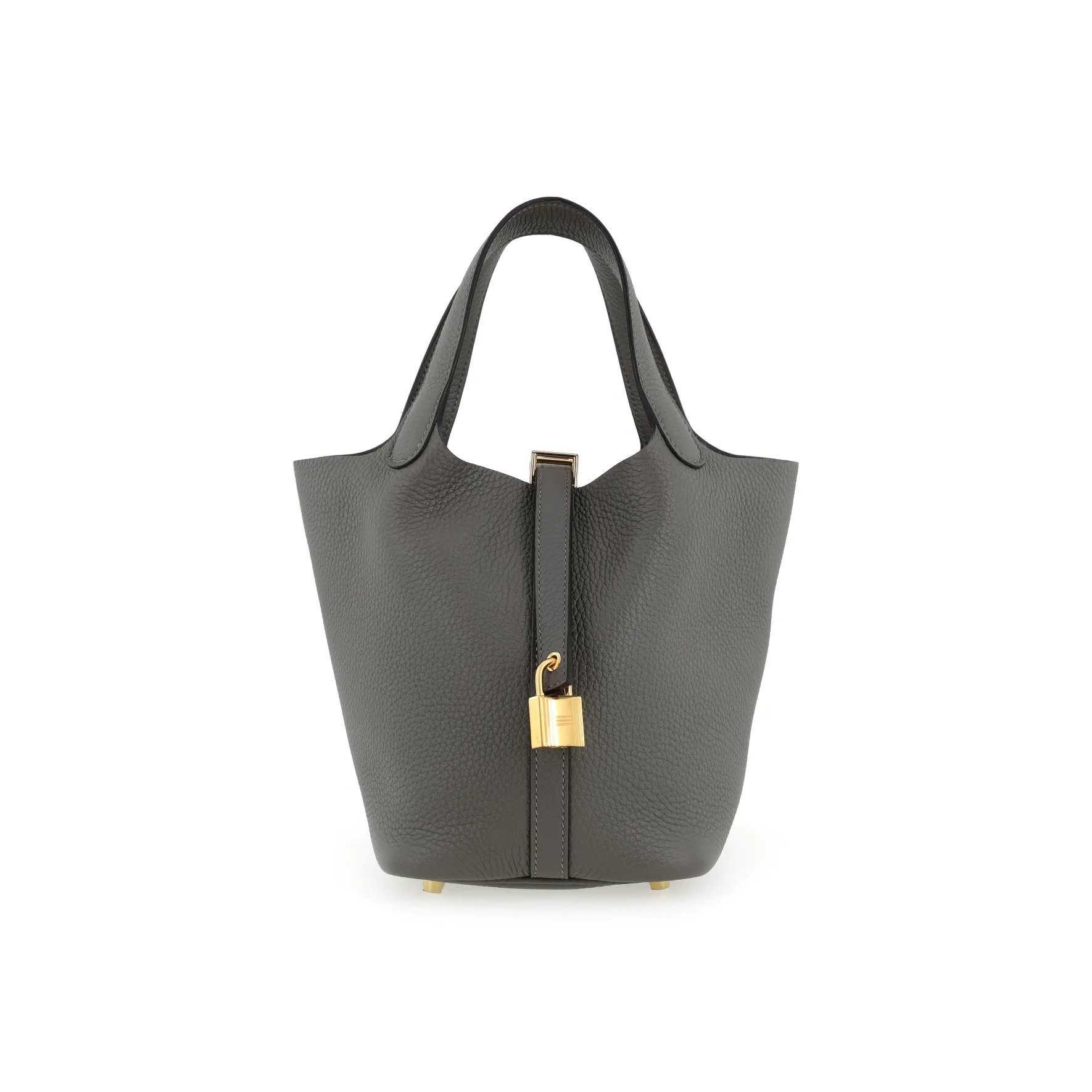 HERMES Picotin Lock Clemence Bullock Leather Basket Bag, Bucket Bag, Handbag 18 Women's 0L Grismeyer Rain Cloud Gray