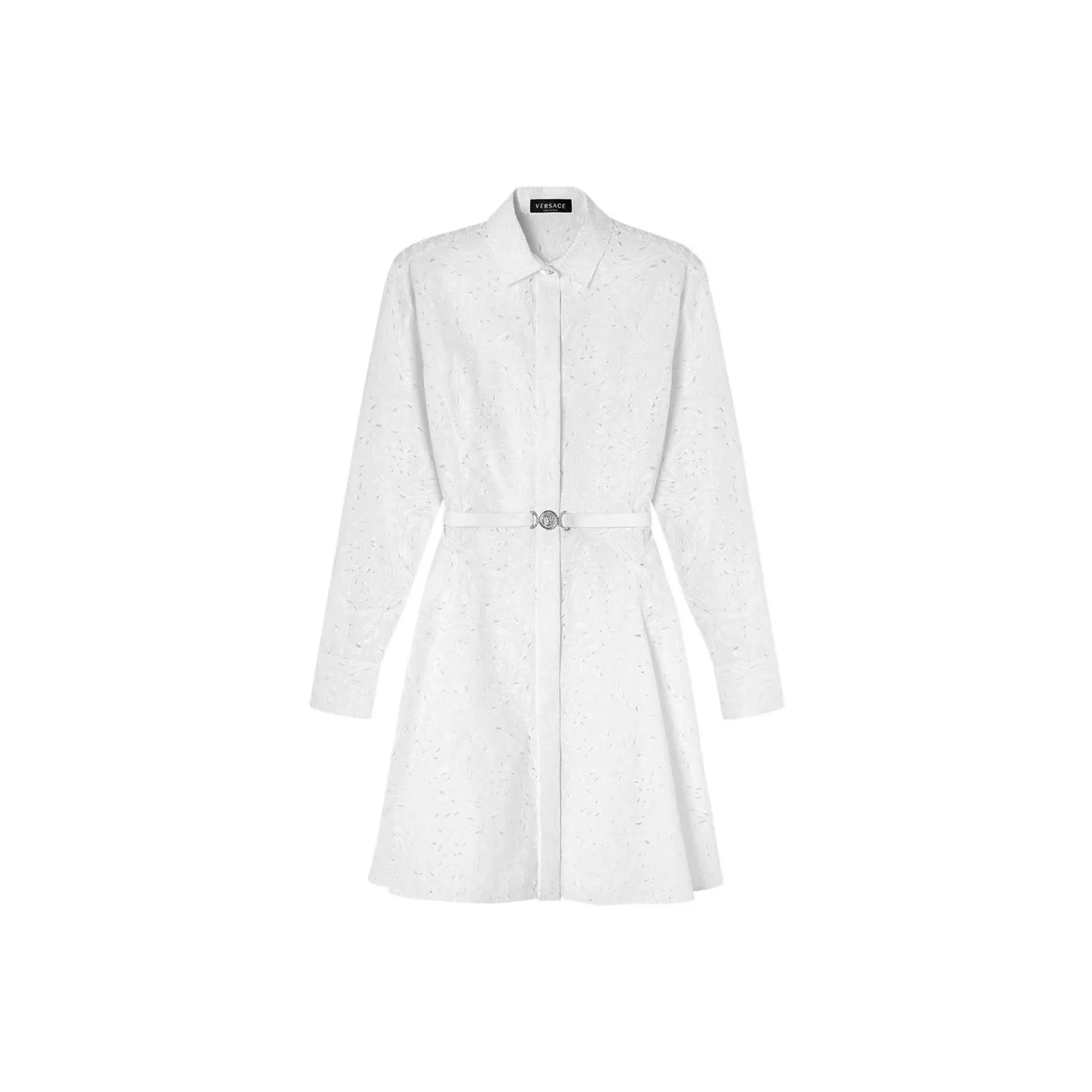 VERSACE Sangallo Barocco-Embroidered Long-Sleeved Shirt Dress