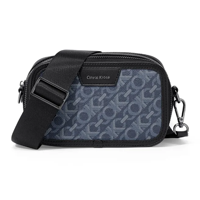 CinvaiKrose ПВХ Сумка через плечо Vintage Monogram Сумка Маленькая Мужская Черная