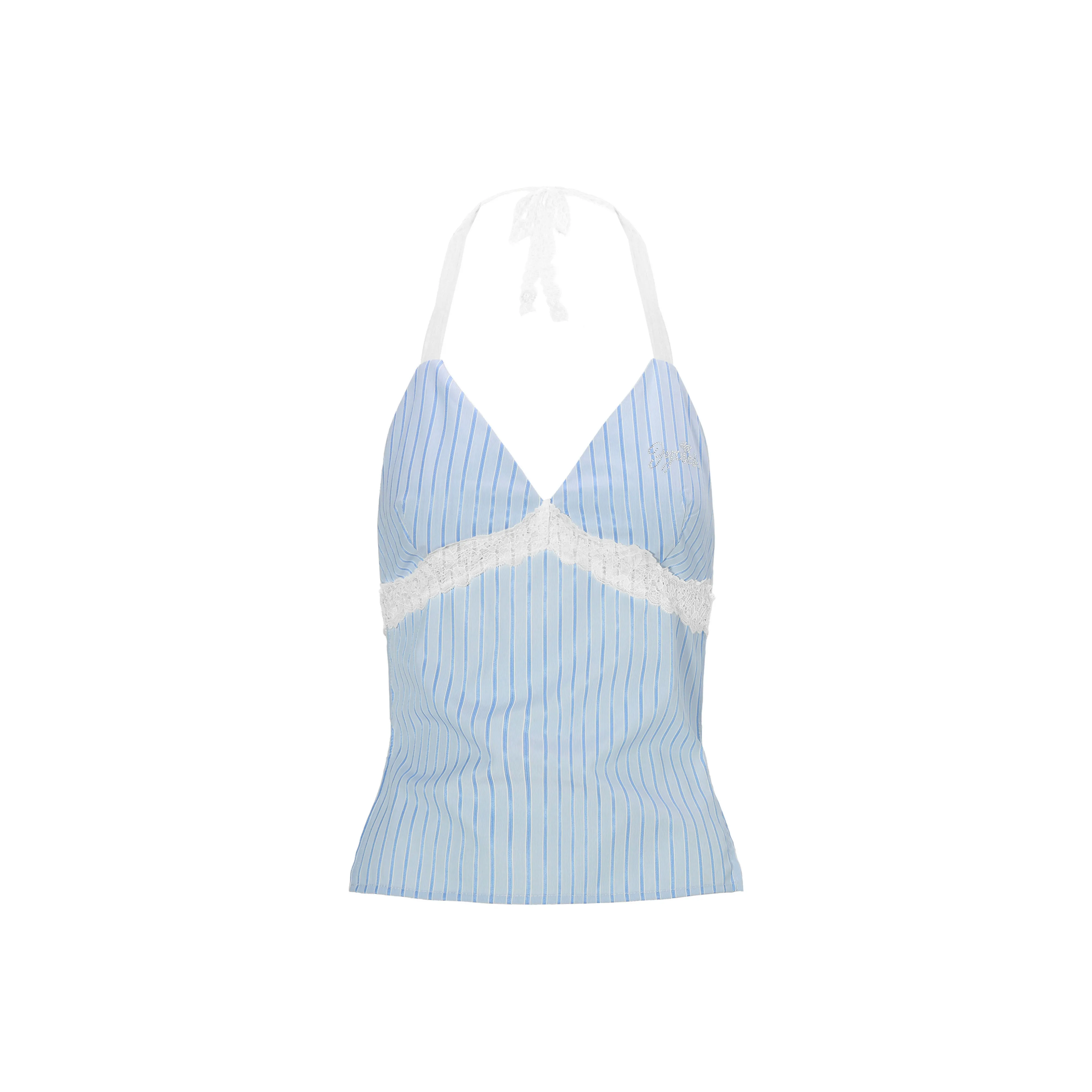 JYOSEI Сине-белый Вертикальные полосы Женские Топы