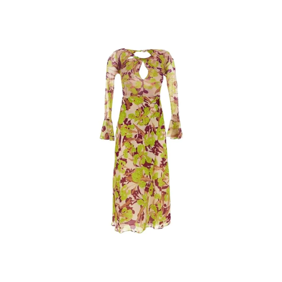 PINKO SS23 Длинное платье с длинными рукавами женское многоцветное