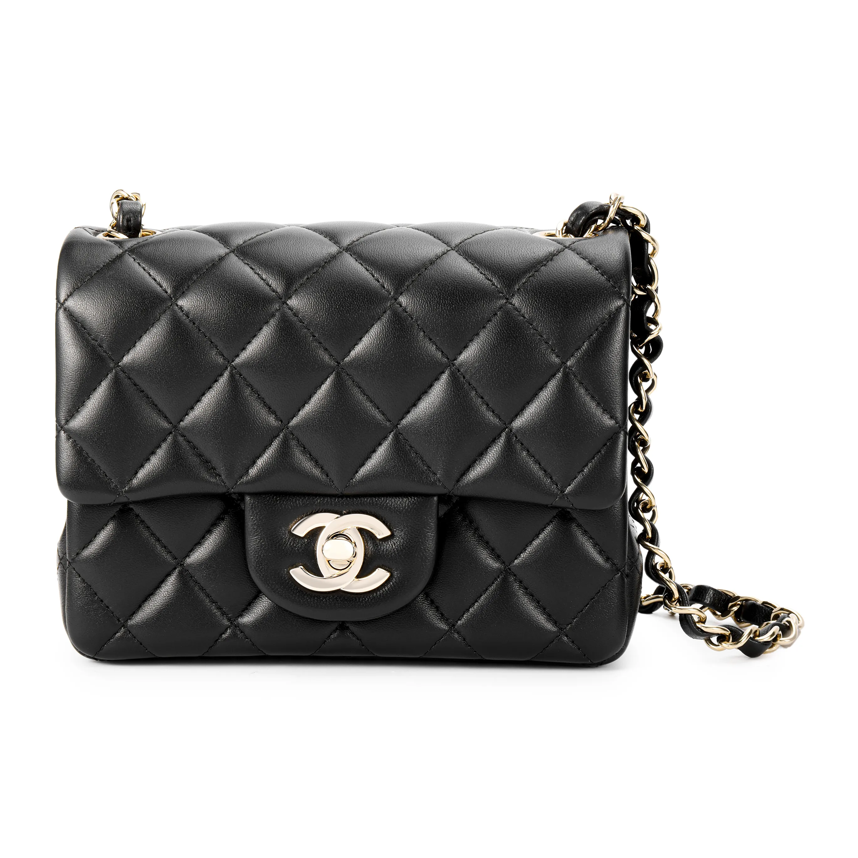CHANEL Classic Flap CF Sheepskin Crossbody Bag, Shoulder Bag Mini Women's Black