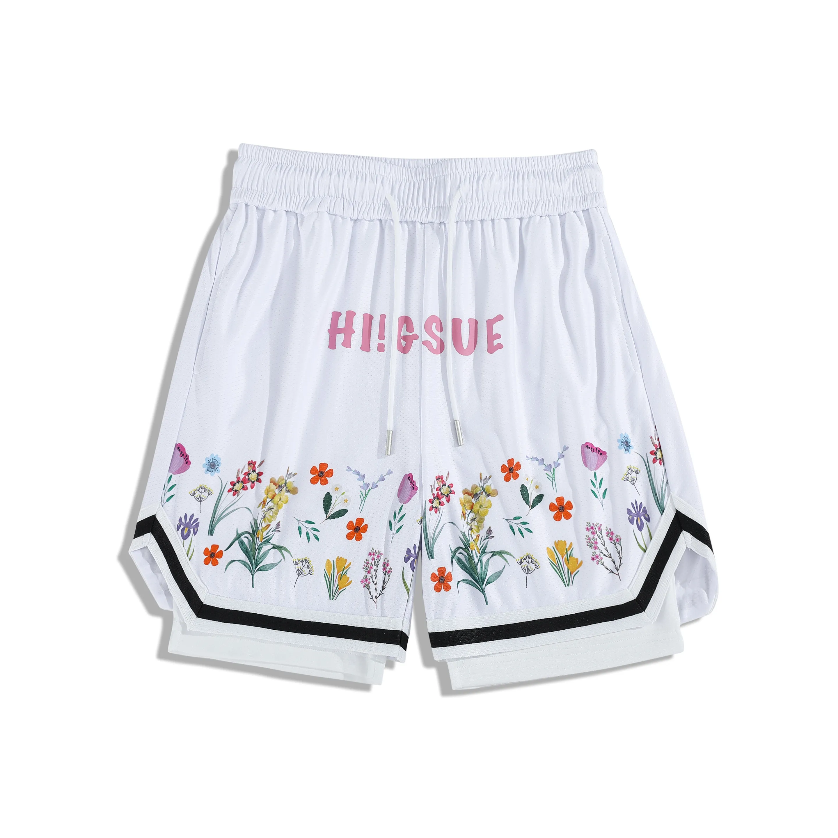 GSUE Белые Цветочные Женские Повседневные Шорты