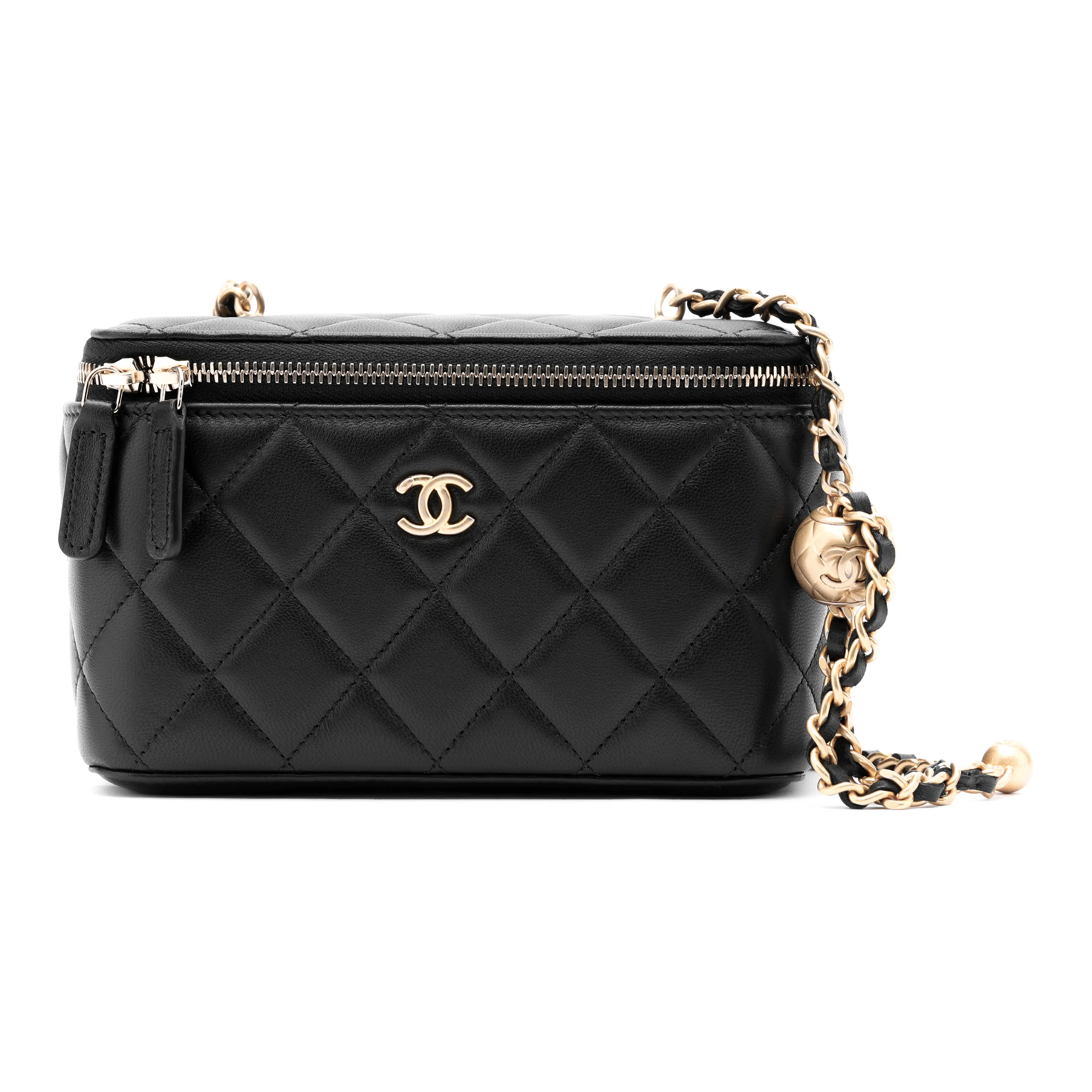 CHANEL Little Golden Ball Sheepskin Crossbody Bags Regular Women's Black