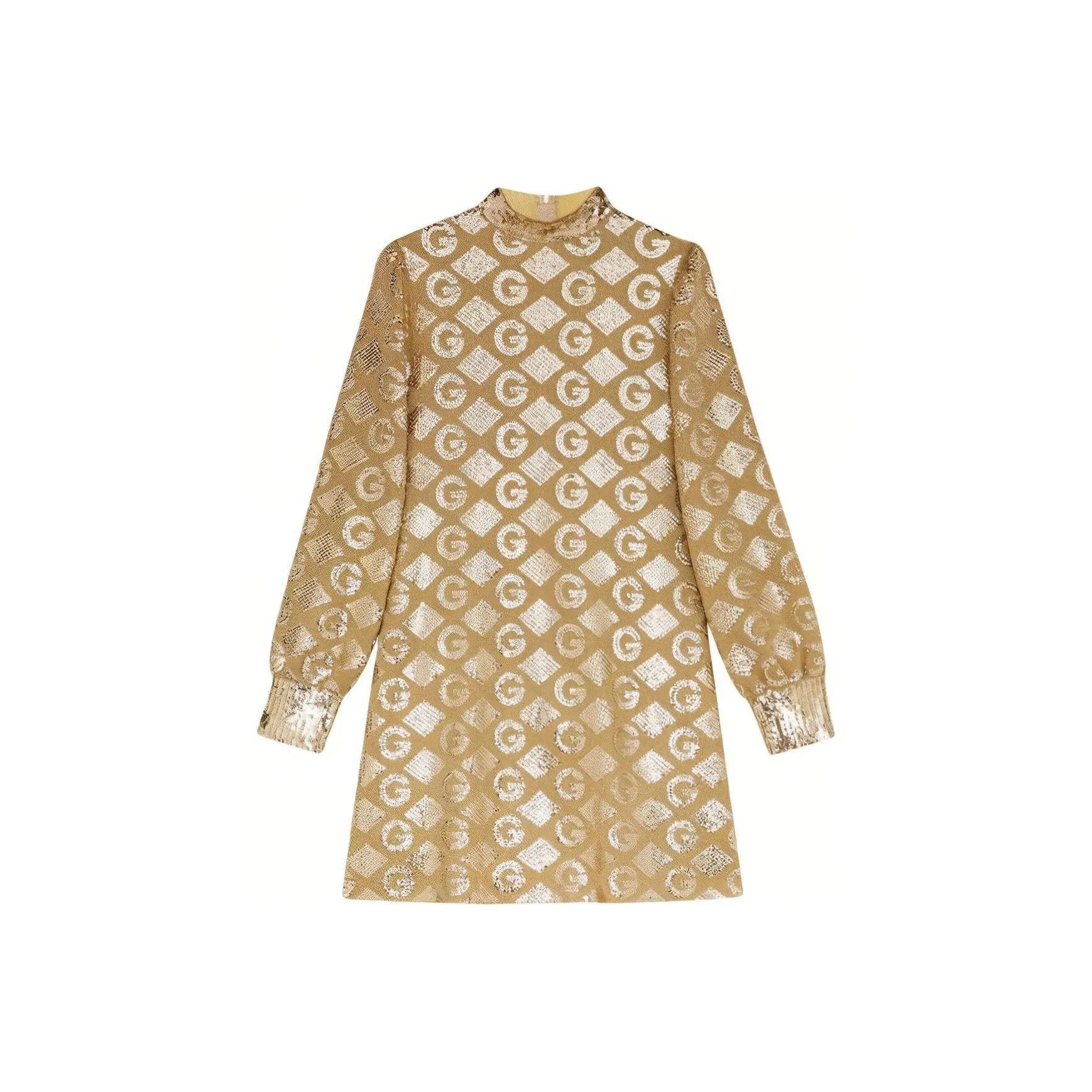 GUCCI Lamé G Rhombi Jacquard Dress