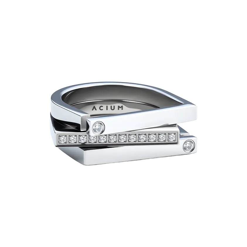 ACIUM Кольцо из титана и полированной стали унисекс