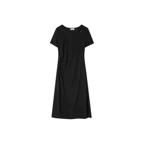 Indicia Black Женские Короткие Платья с Рукавами
