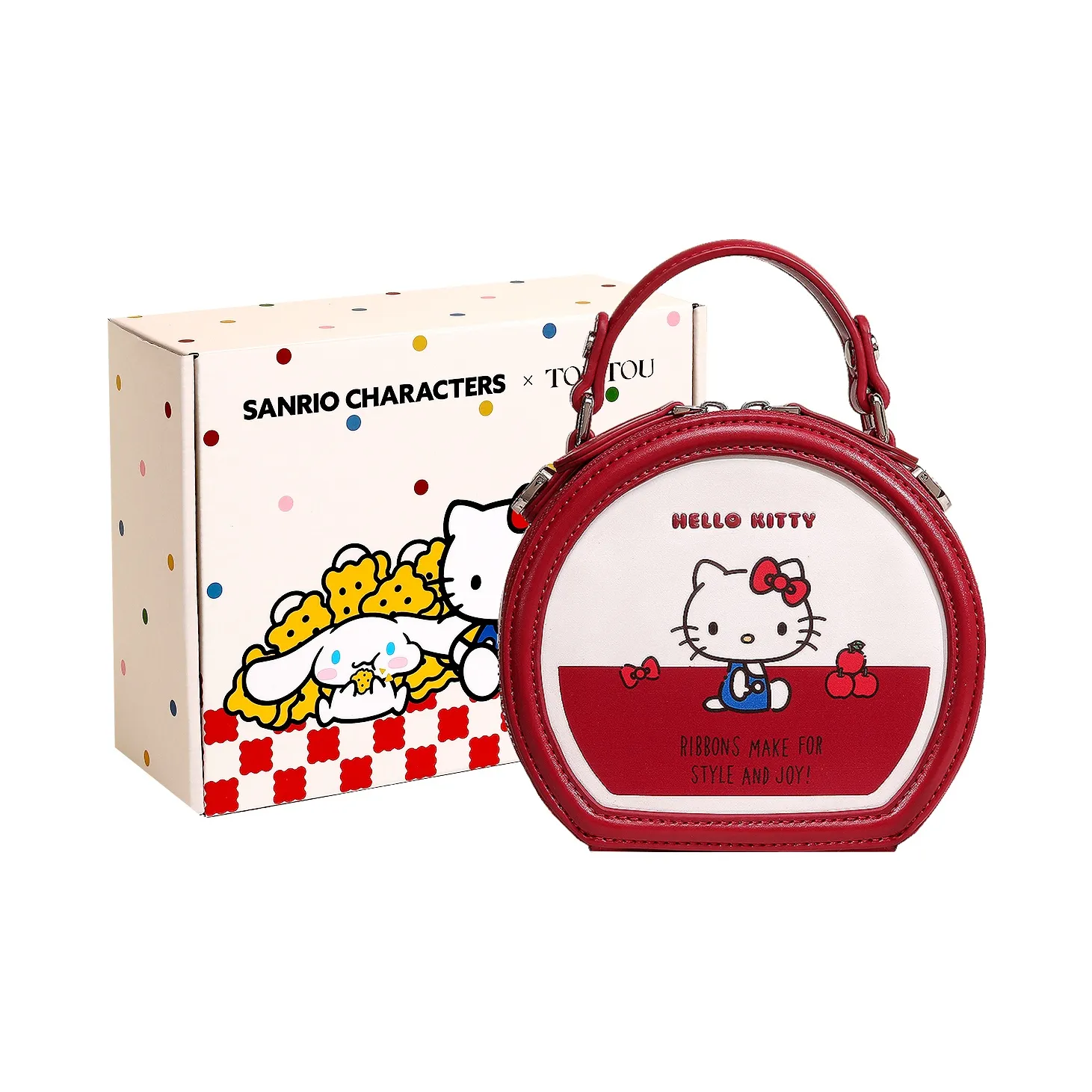 TOUTOU Hello Kitty Collaboration Hello Kitty Synthetic Leather Handbag Women's Cherry Red