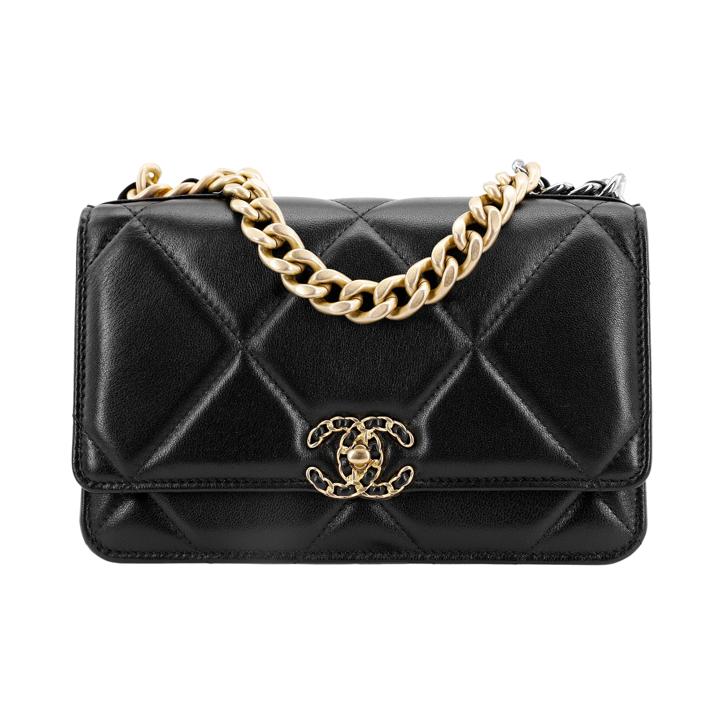 CHANEL 19Bag Sheepskin Chain Bag Shoulder Bag Crossbody Bag Regular Women's Black