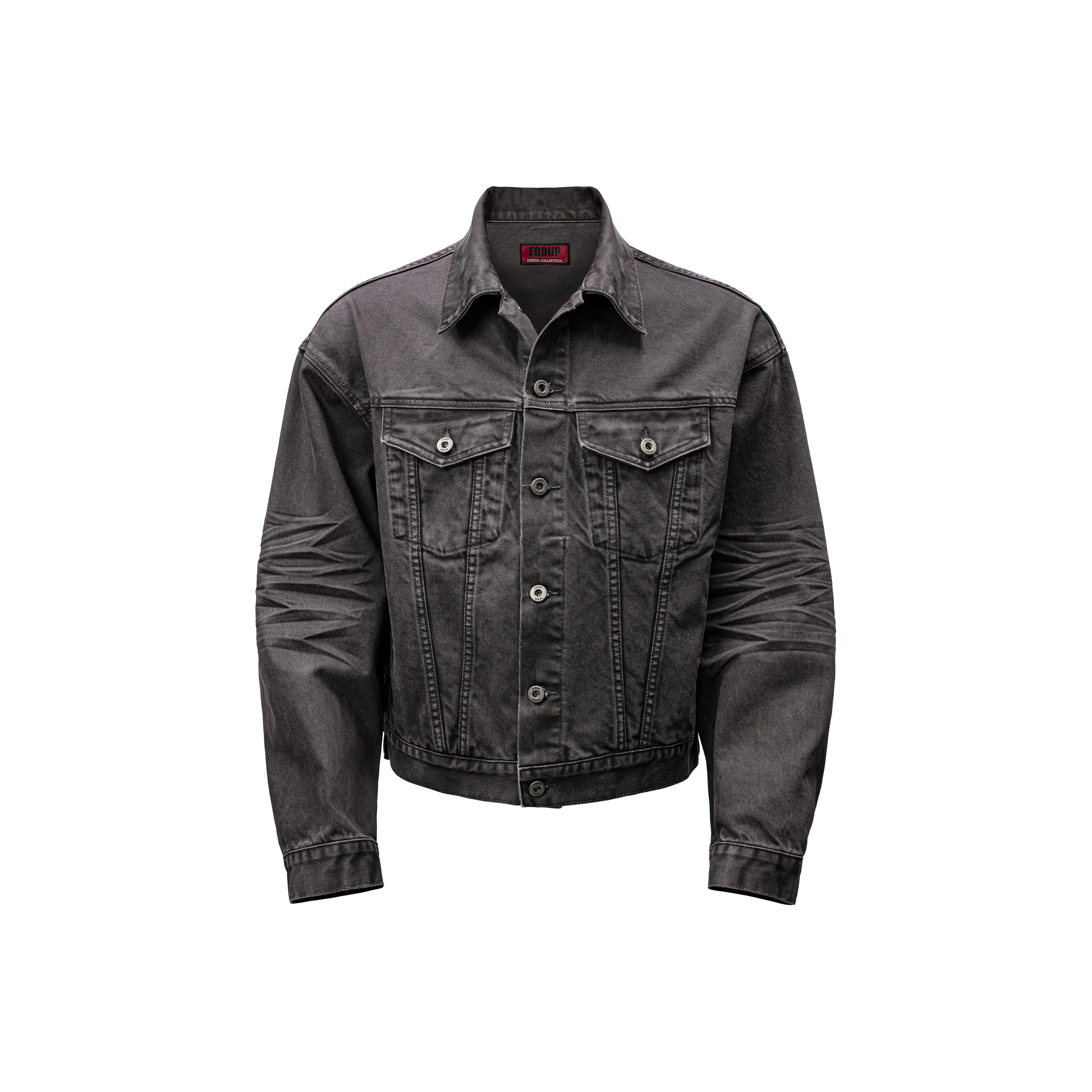 EODUP Мытый серый Унисекс Джинсовые куртки