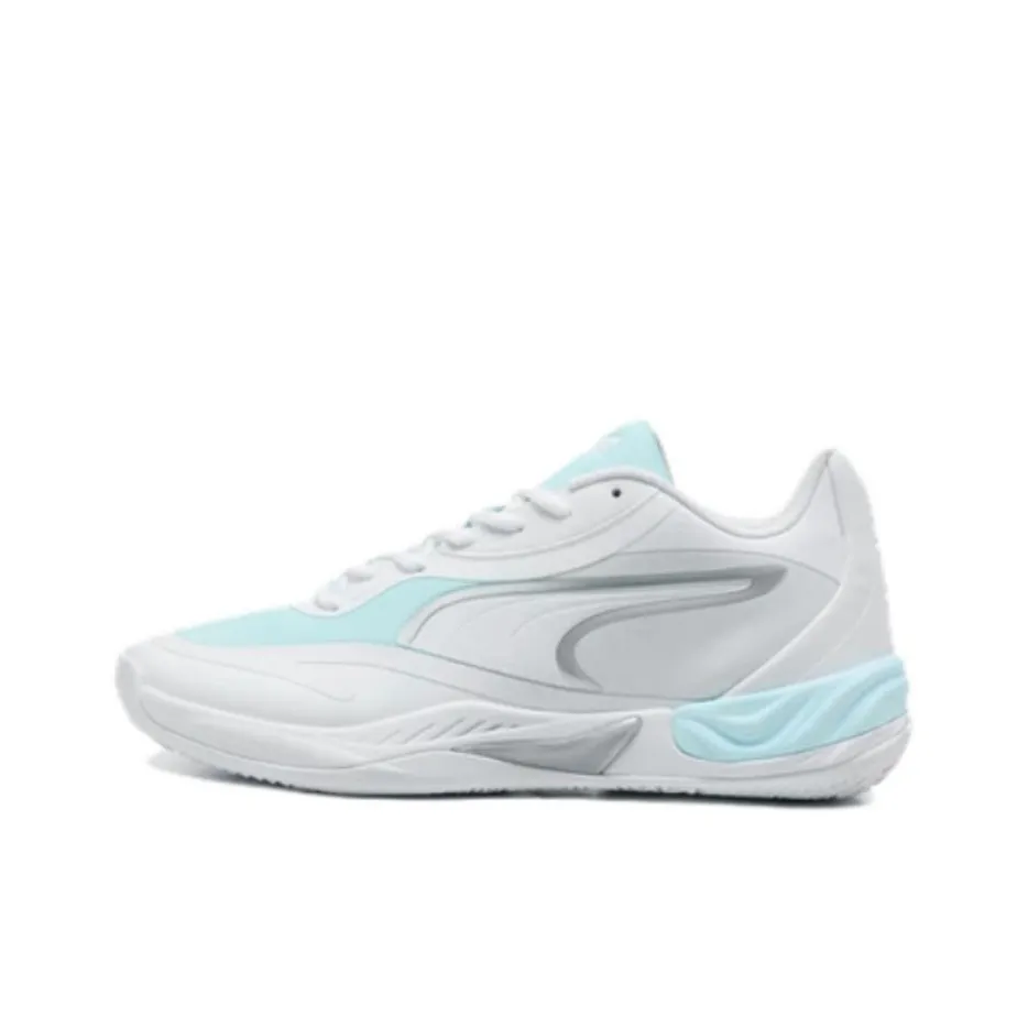 PUMA ALL PRO NITRO 2 Амортизация Низкий Верх Баскетбольные Кроссовки Унисекс Белый Аква Синий