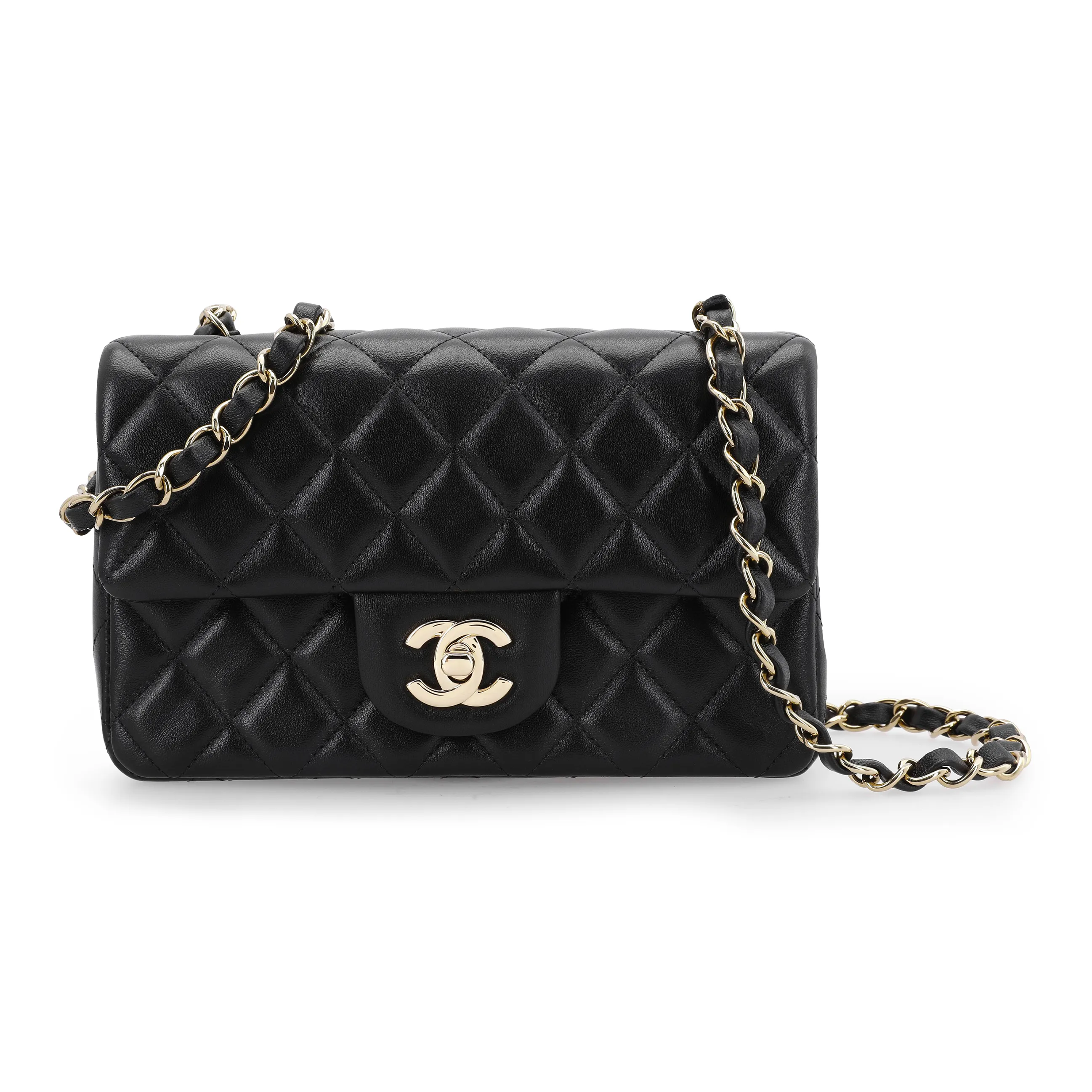 CHANEL Classic Flap CF Sheepskin Mini Square Flap Bag, Flap Bag, Shoulder Bag, Crossbody Bag Mini Women's Black