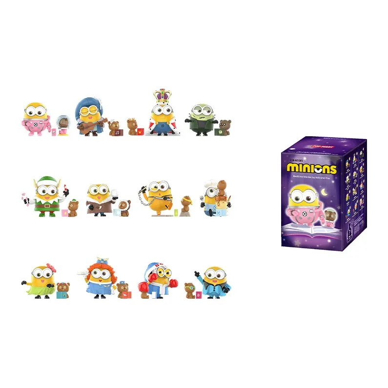 POP MART Коллаборация Миньоны BOB And TIM'S Bedtime Fantasies Story Collection Слепые коробки Один Mystery Коробка Целая коробка 12 шт