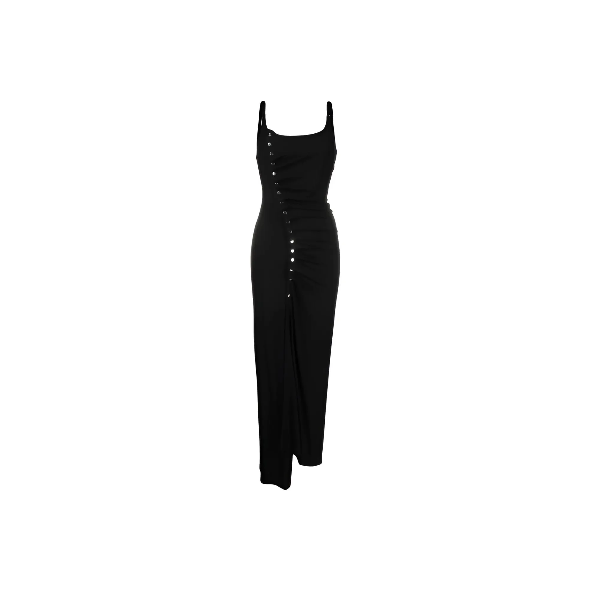 Paco Rabanne Buttoned Draped Dress