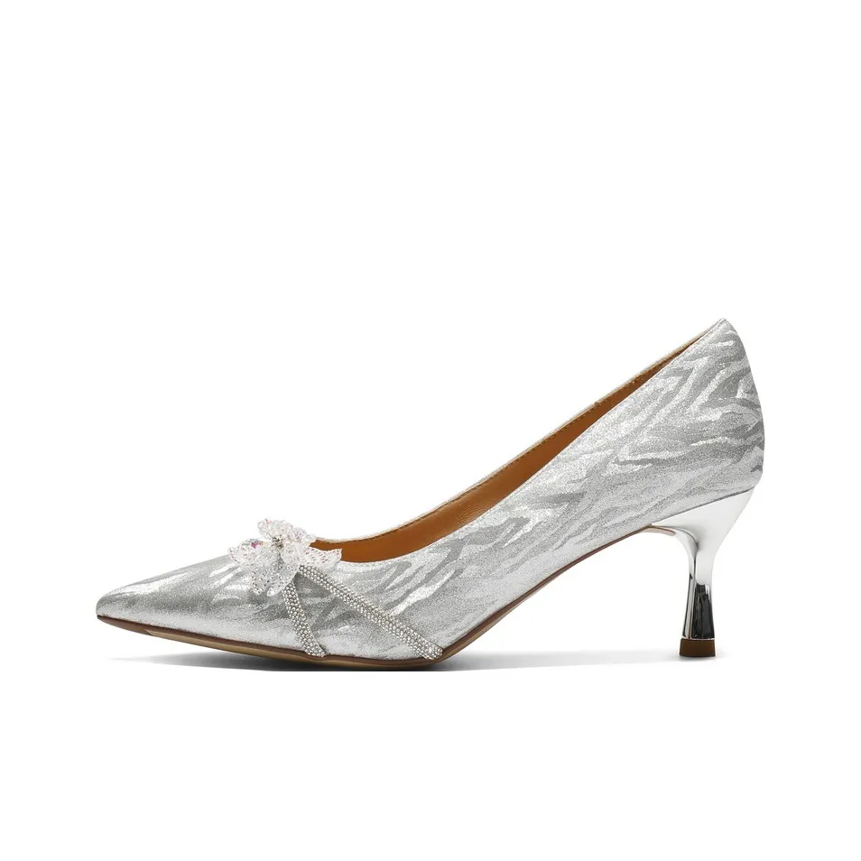 BELLE Узкий каблук Высокие каблуки Женские Серебряные