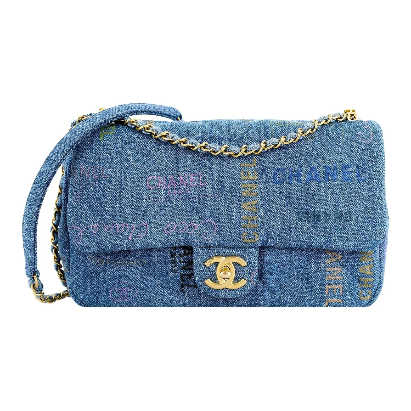 CHANEL Classic Flap CF Denim Flap Bag, Shoulder Bag, Crossbody Bag Women's Blue