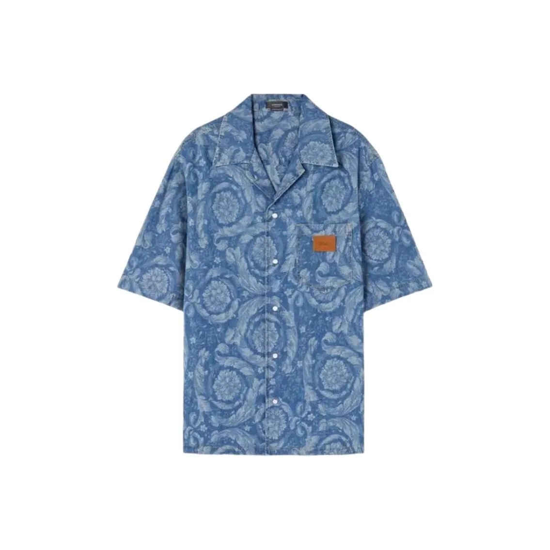 VERSACE Barocco Silhouette Denim Shirt