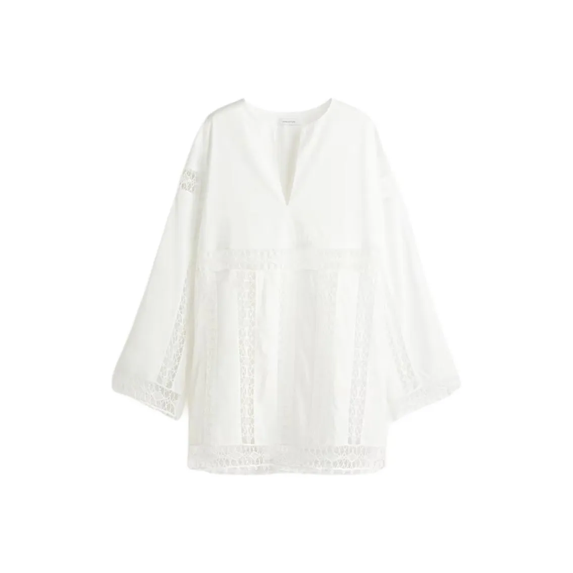 H&M Белое Женское Длинное Платье с Рукавами