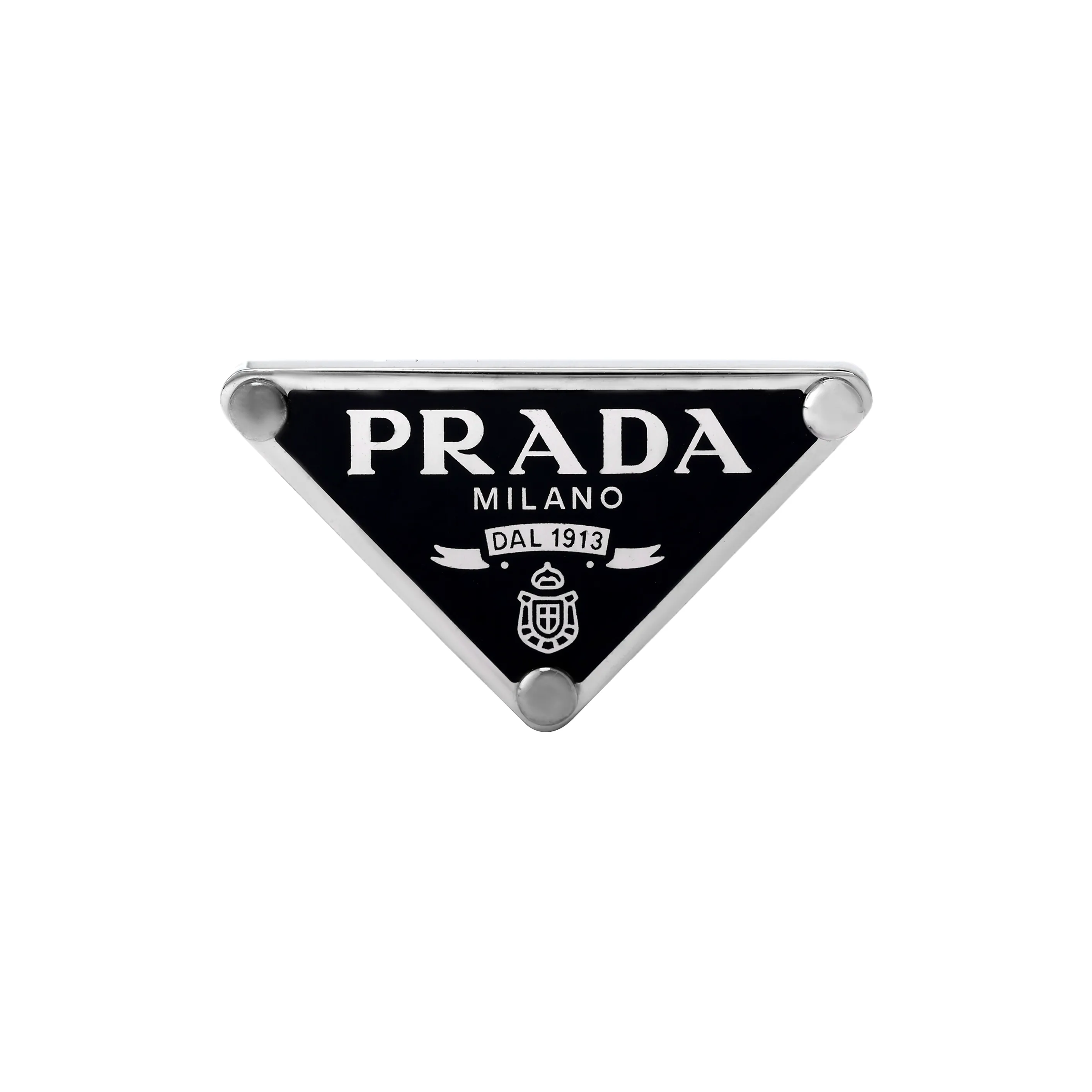 PRADA 925 Sterling Silver Earrings Unisex Black
