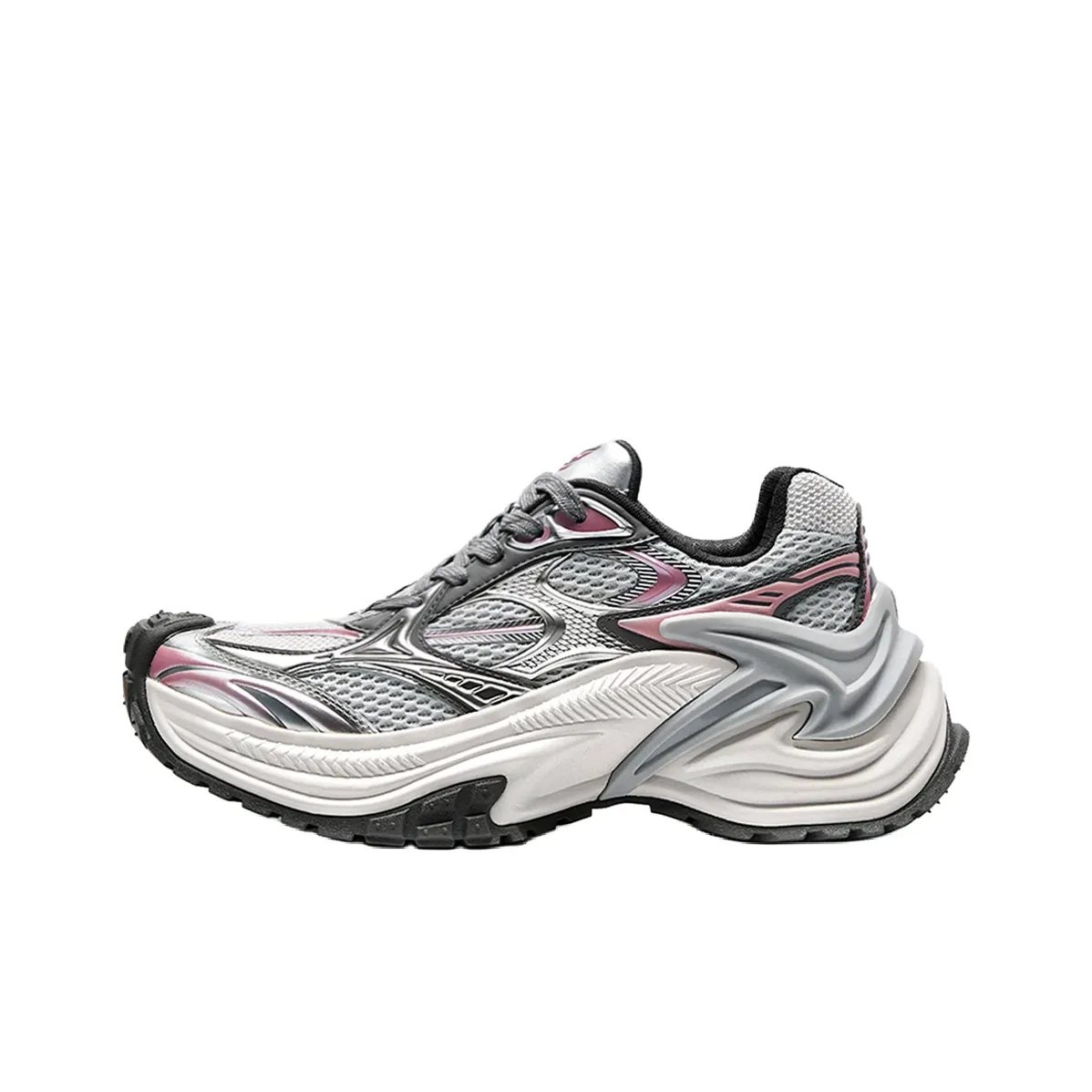 OGR Shock Absorbers Slip Resistant Abrasion Resistant Low Top Casual Training Running Shoes Women's Gray Pink