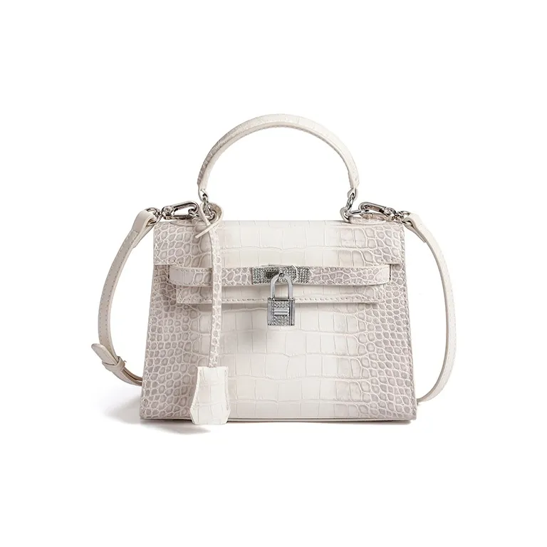 LMK Коровья кожа Сумка Kelly Сумка через плечо Сумка Женская HIMALAYAN Белый