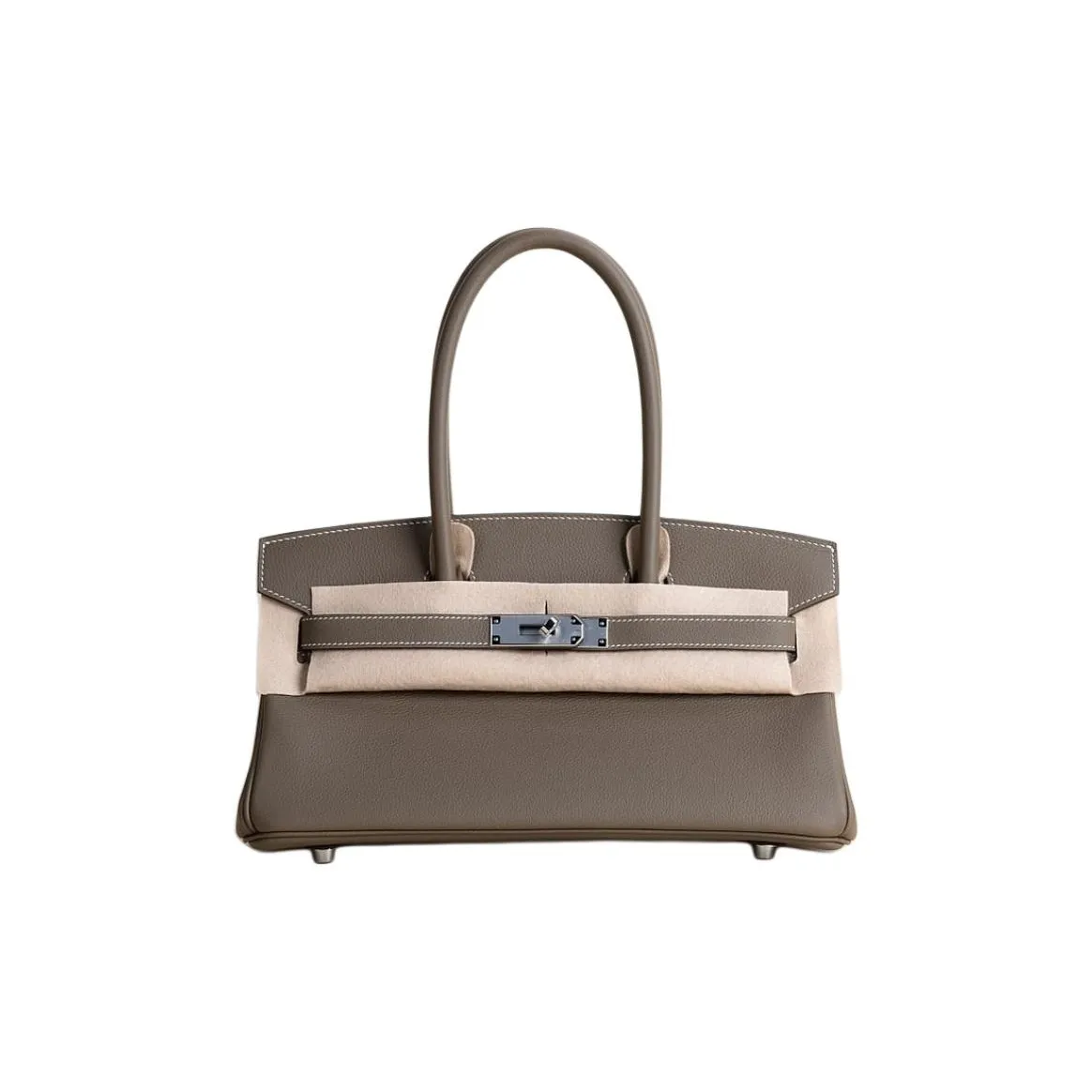 HERMES Birkin Cow Leather Shoulder Strapped Birkin Bag Handbag Unisex 18 Etoupe Elephant Gray