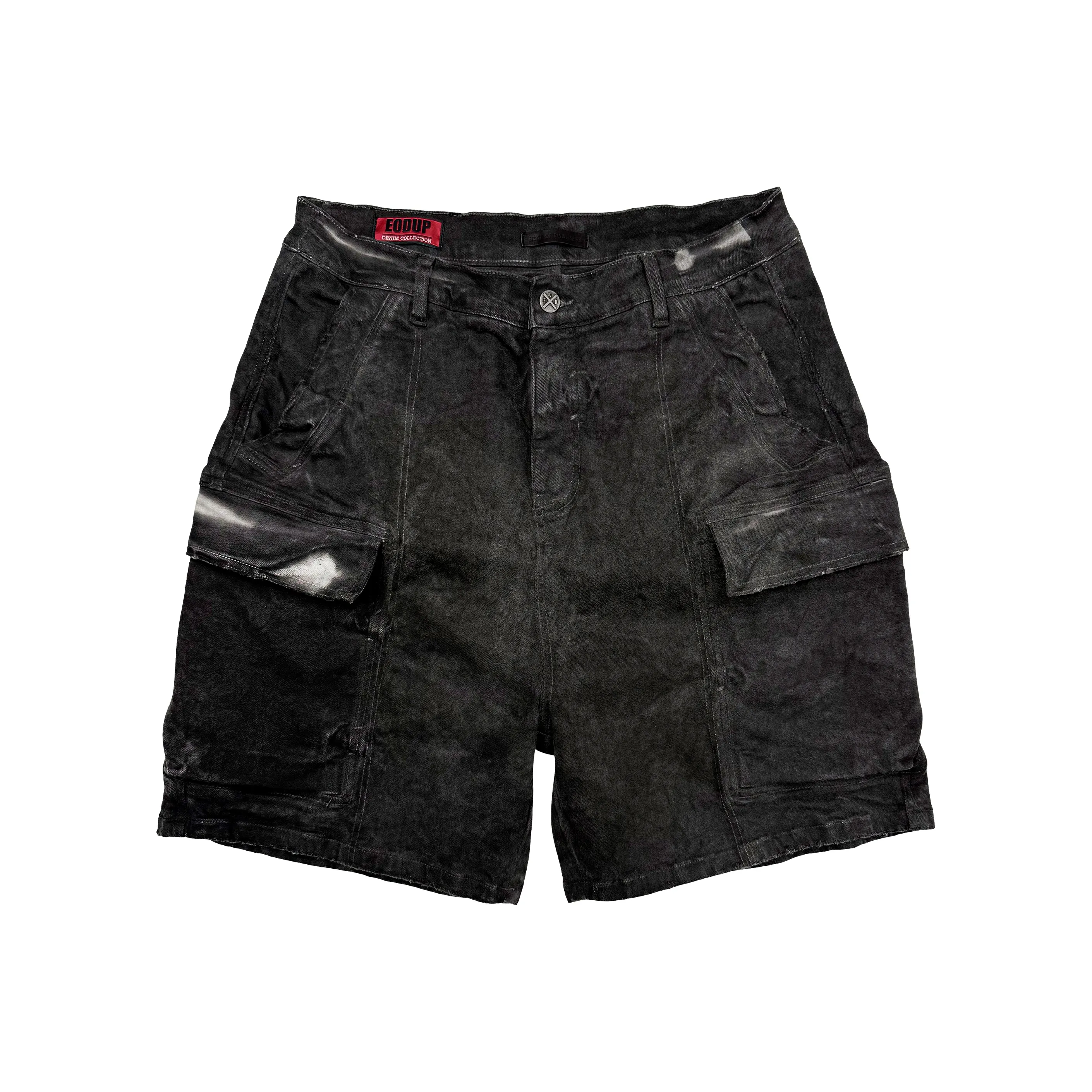 EODUP Черные Мужские Джинсовые Шорты