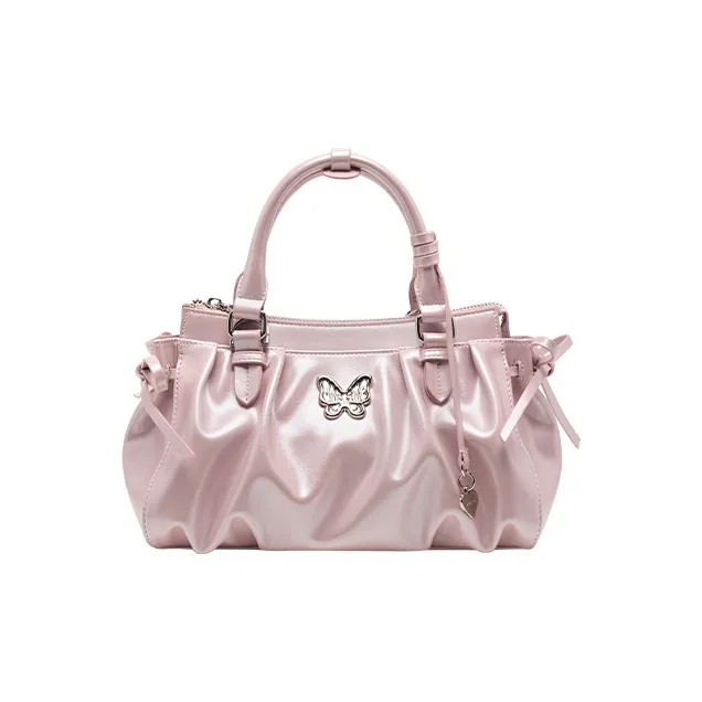 ONE TIME Синтетическая кожа Одно плечо Сумка Обычный Женский Вишневый цветок Розовый Черный масляный воск