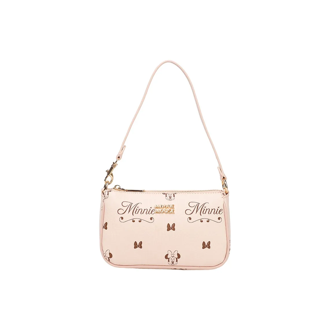 MESUCA ×Disney Disney Коллаборация Minnie Series Синтетическая кожа Подмышечная сумка через плечо сумка на плечо Женская Розовая