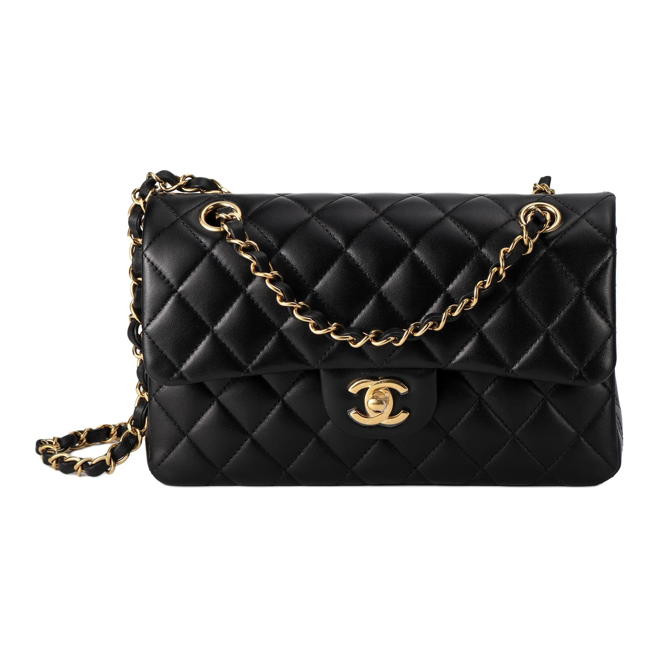 CHANEL Classic Flap CF Sheepskin Mouth Cover Bag, Crossbody Bags, Shoulder Bags Trumpets Women's Black