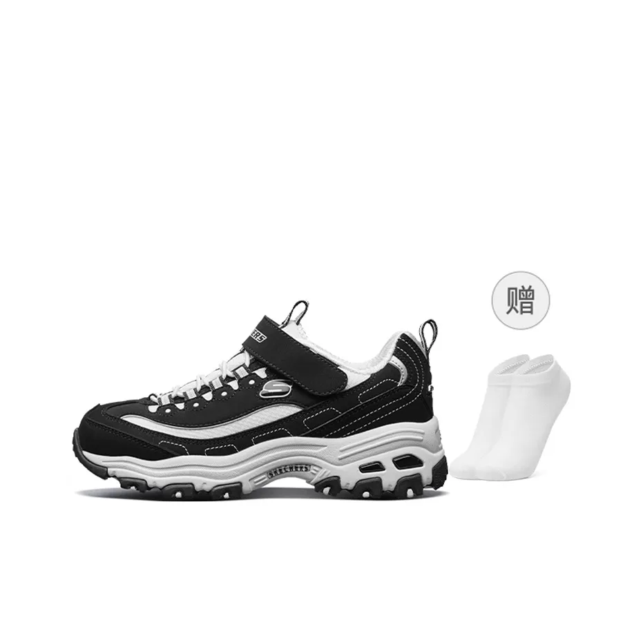 Skechers Kids Abrasion Resistant Breathable Support Low top Kids Lifestyle Shoes White Black Teenagers