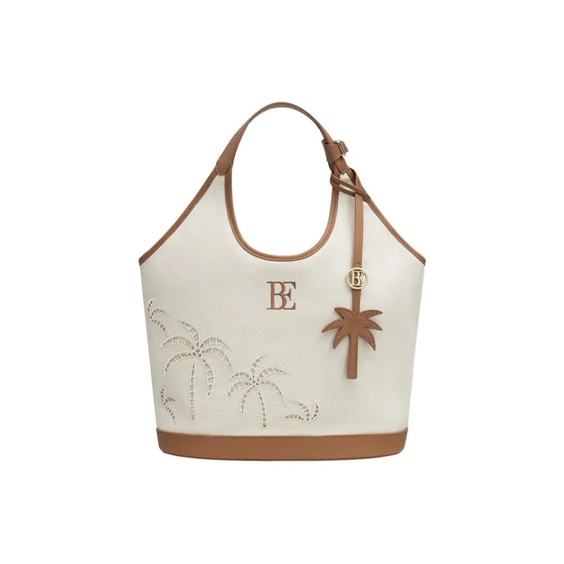 BALNEAIRE Льняная ткань с хлопком Тоут Сумка Сумка для покупок Сумка Женская Белая и Коричневая