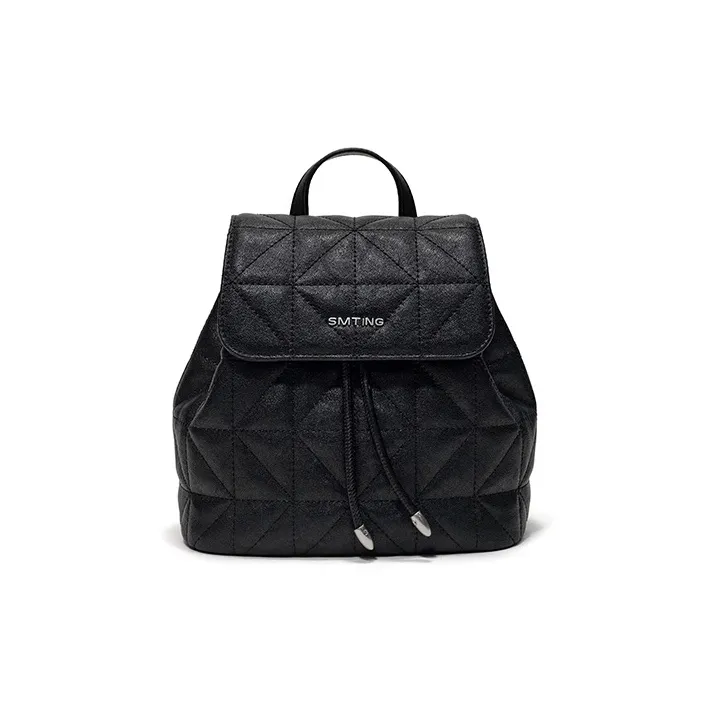 Simedin Рюкзак из коровьей кожи большой женский глубокий черный античный серебристый