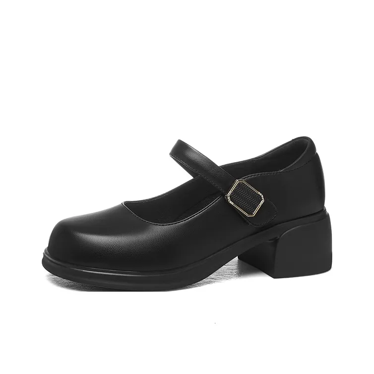 Golden Silk Rabbit Туфли Мэри Джейн с грубым каблуком Женские