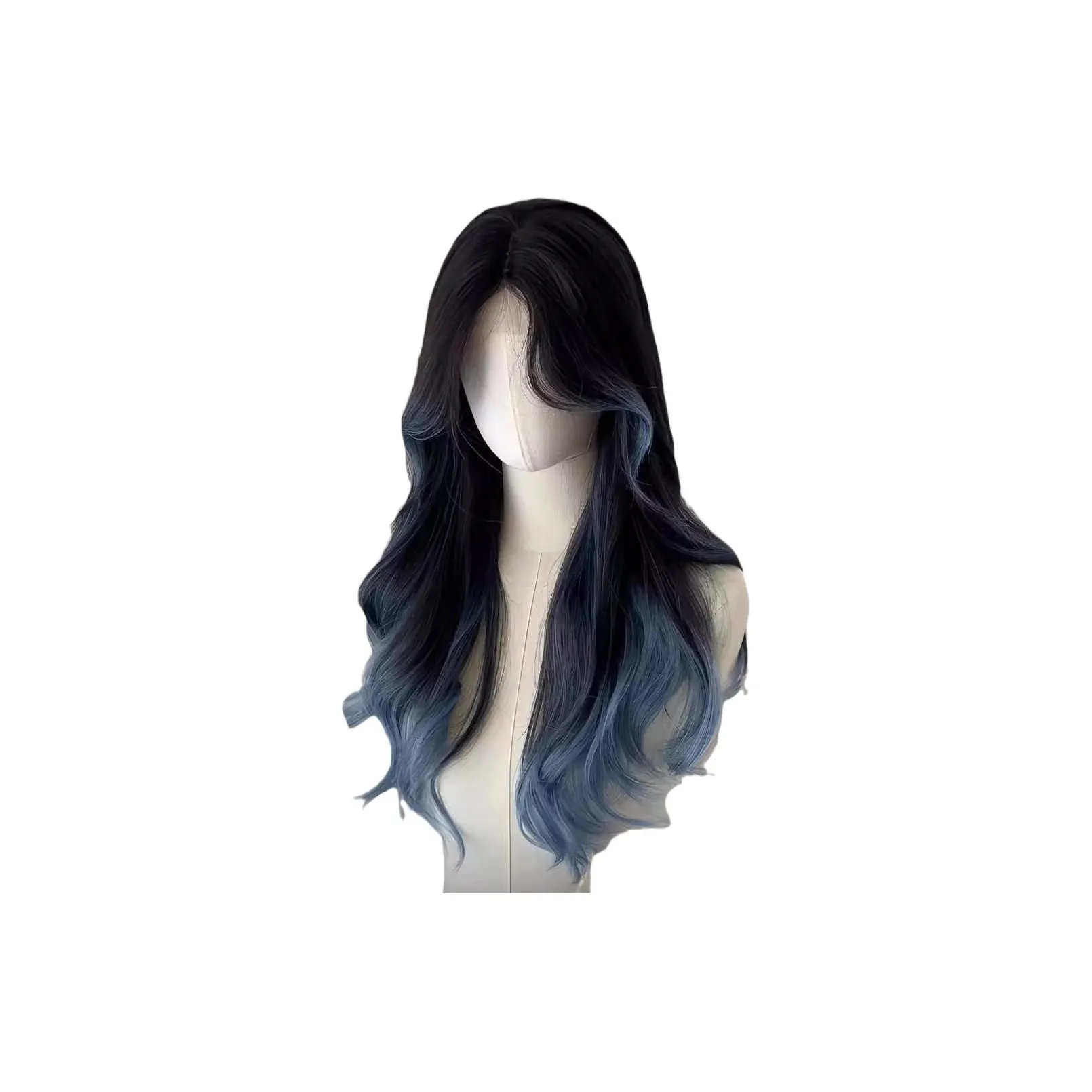 Gentle Welcome Перука Женская Бабочка Синий Париж Градиентный Атмосфера Крутые Волосы Полная Голова Набор с Фальшевой Частью