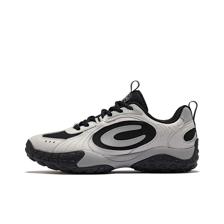 Erke Flash Moon Амортизация Устойчивость к истиранию Дышащий Низкий Топ Повседневная обувь Женская Mist Серый Jet Черный